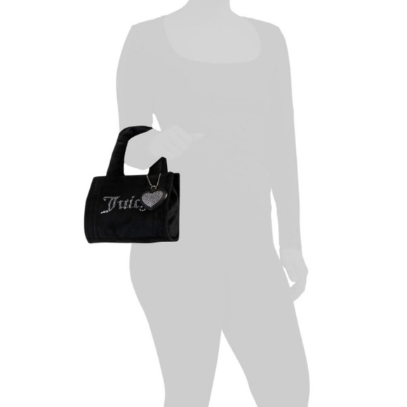 🔹️JUICY COUTURE🔹️ Liquorice 3pc Tote With Heart And Mini Barrel Purse Set - Picture 2 of 5